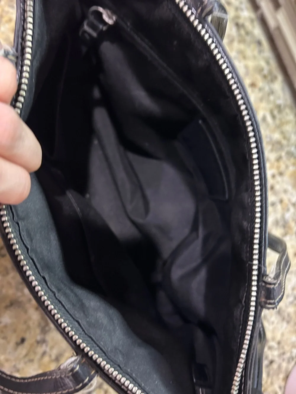 Coach Signature Tote in Black and Gray Canvas